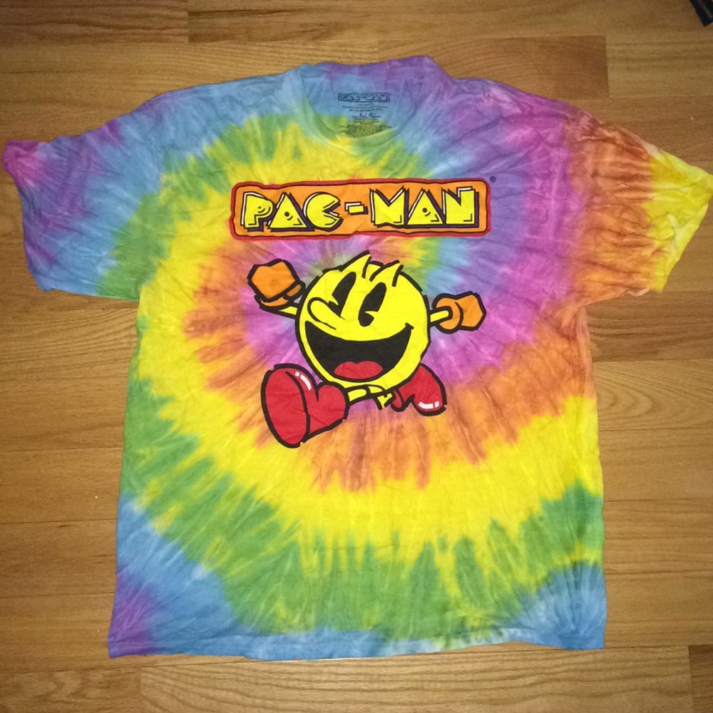 Tie-dye pacman unisex t-shirt (large)